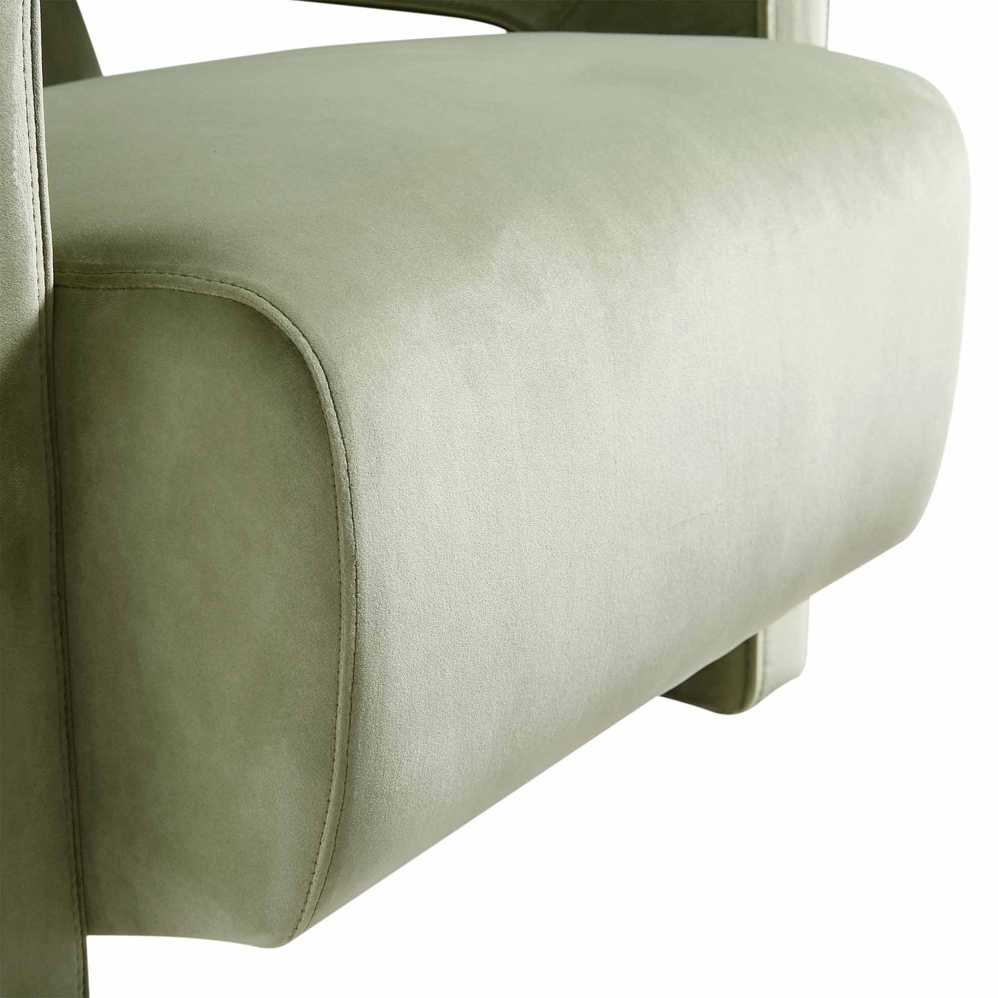 Fauteuil sculptural Brompton, velours lichen