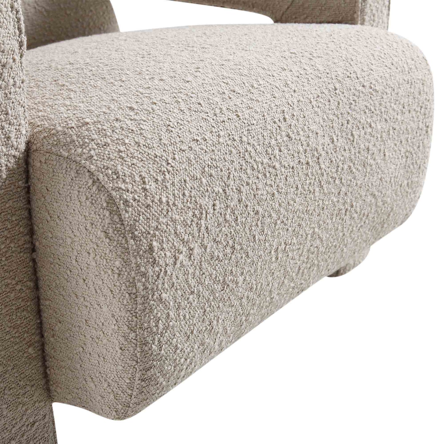 Fauteuil sculptural Brompton, boucle taupe