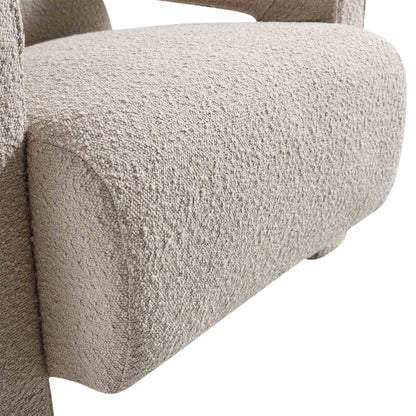 Fauteuil sculptural Brompton, boucle taupe