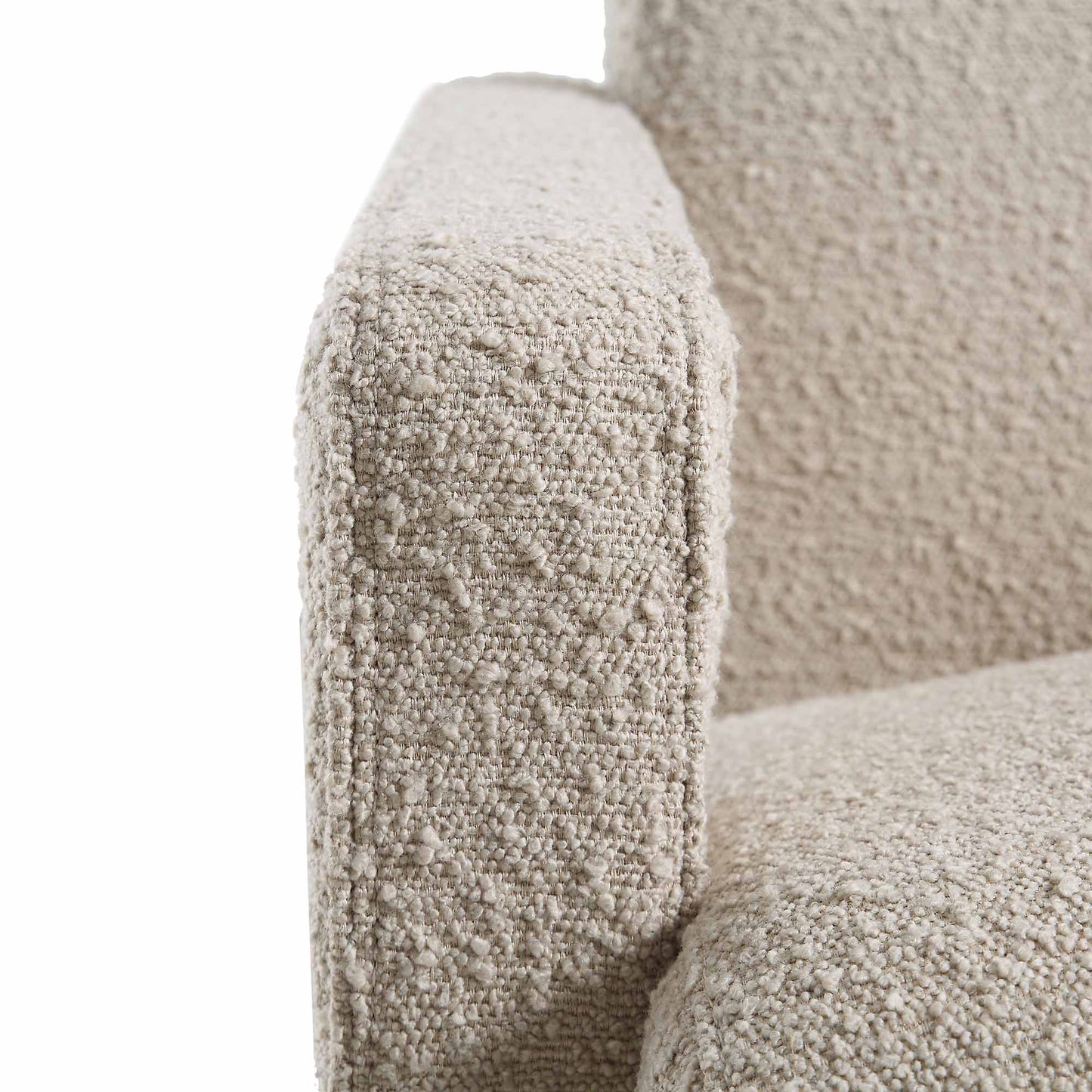 Fauteuil sculptural Brompton, boucle taupe