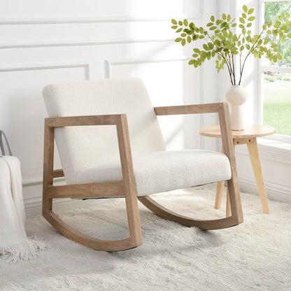 Fauteuil à bascule Fyne Ecru Boucle