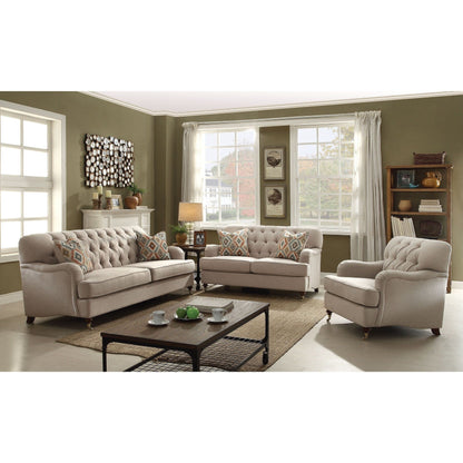 Canapé ACME Alianza (avec 2 coussins) en tissu beige