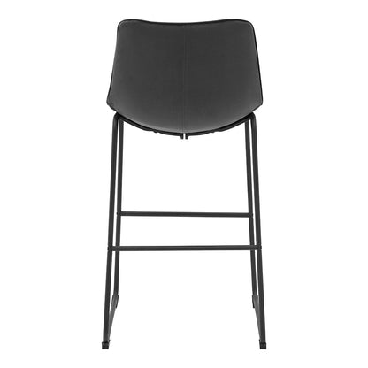 Ensemble de 2 tabourets de bar à dossier cannelé Sutton (velours gris)