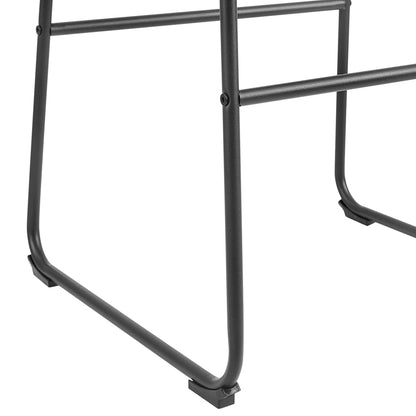Ensemble de 2 tabourets de bar à dossier cannelé Sutton (velours moutarde)