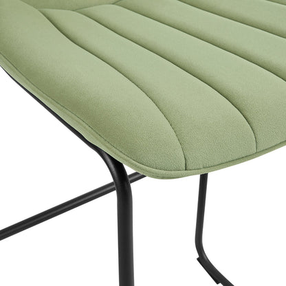 Ensemble de 2 tabourets de bar Sutton à dossier cannelé (velours vert sauge)