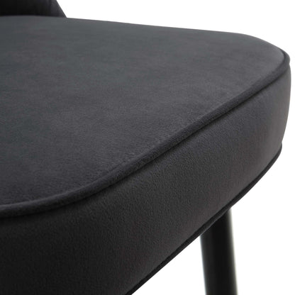 Ensemble de 2 tabourets de bar rembourrés en velours anthracite plissé Miyae