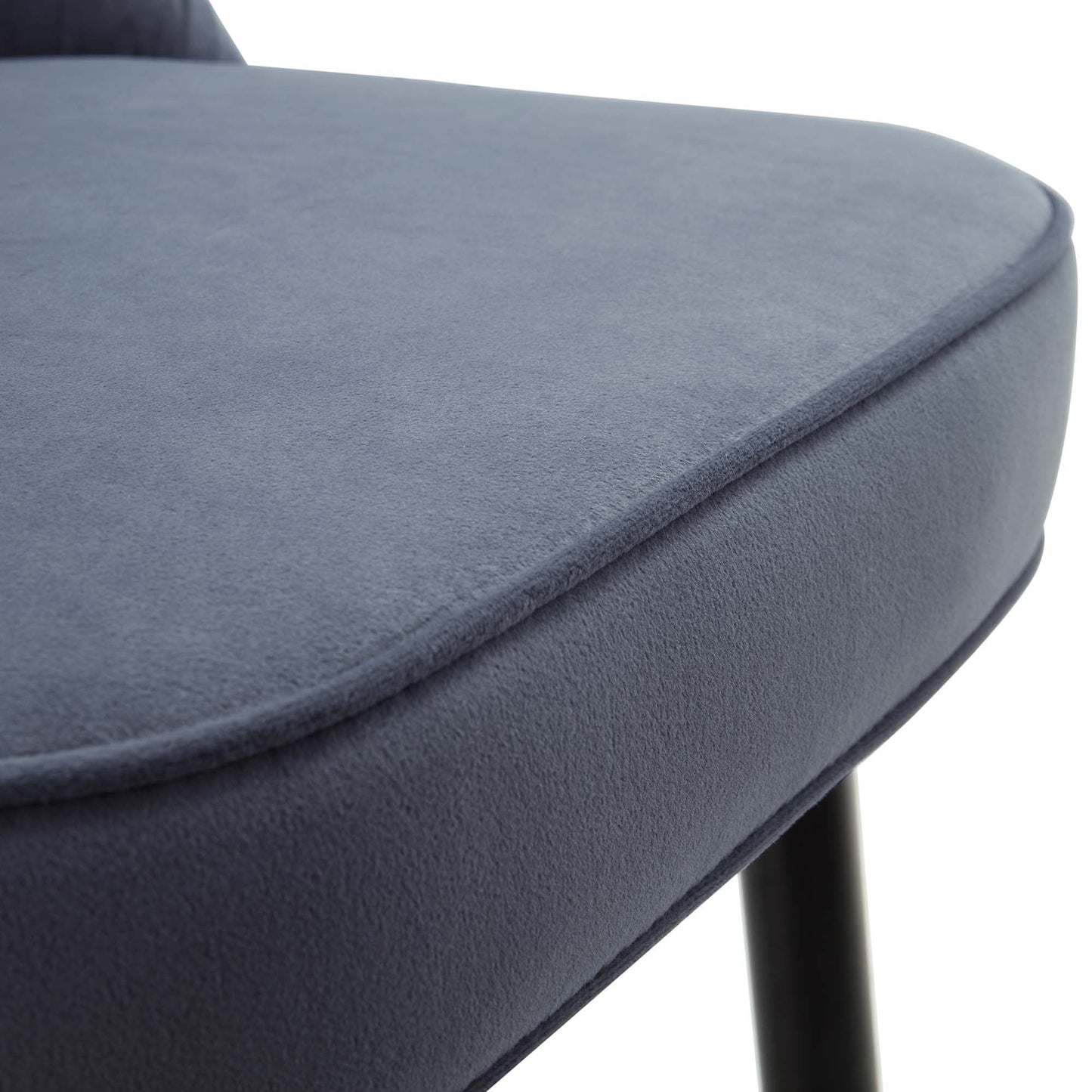 Lot de 2 tabourets de bar rembourrés en velours gris clair plissé Miyae