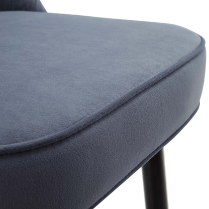 Lot de 2 tabourets de bar rembourrés en velours gris clair plissé Miyae