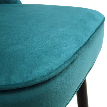 Ensemble de 2 tabourets de bar rembourrés en velours bleu sarcelle plissé Miyae