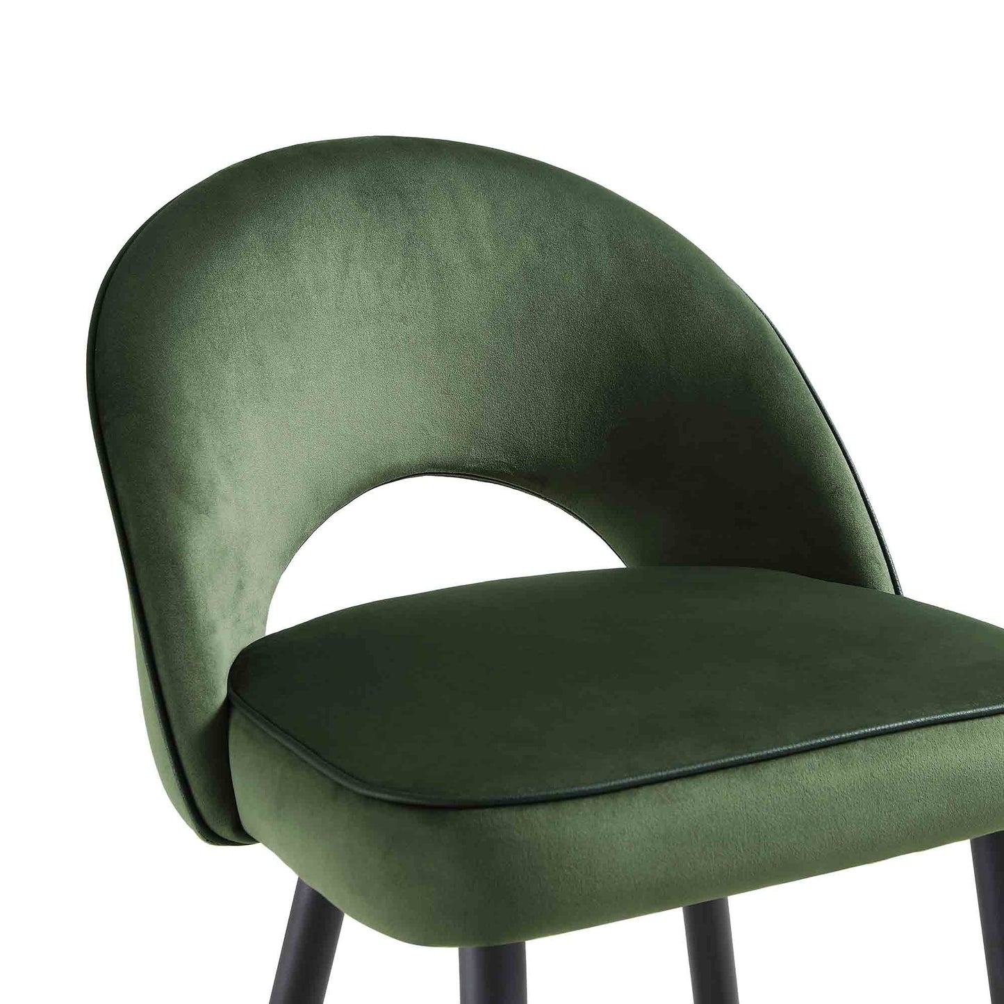 Ensemble de 2 tabourets de bar Oakley en velours vert foncé avec passepoil contrasté