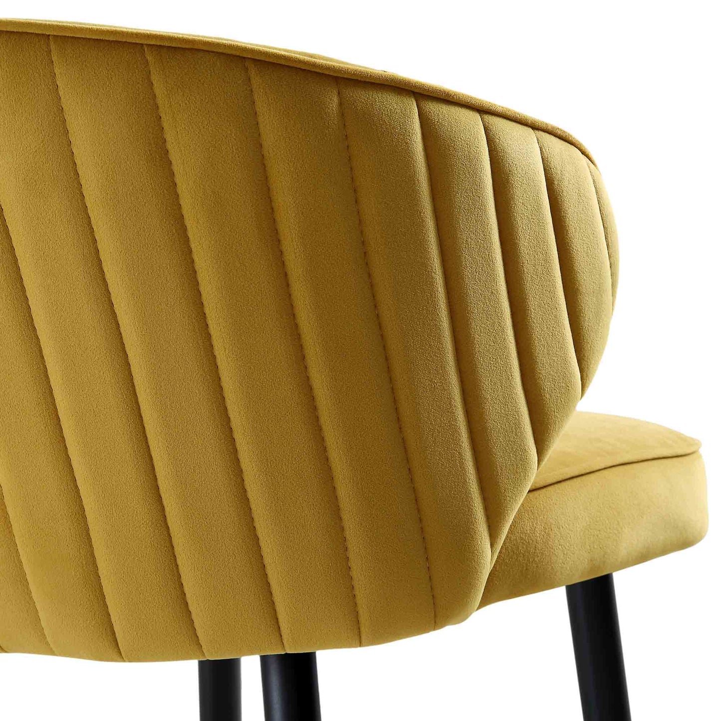 Ensemble de 2 tabourets de bar rembourrés en velours moutarde Langham