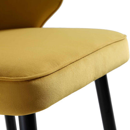 Ensemble de 2 tabourets de bar rembourrés en velours moutarde Langham