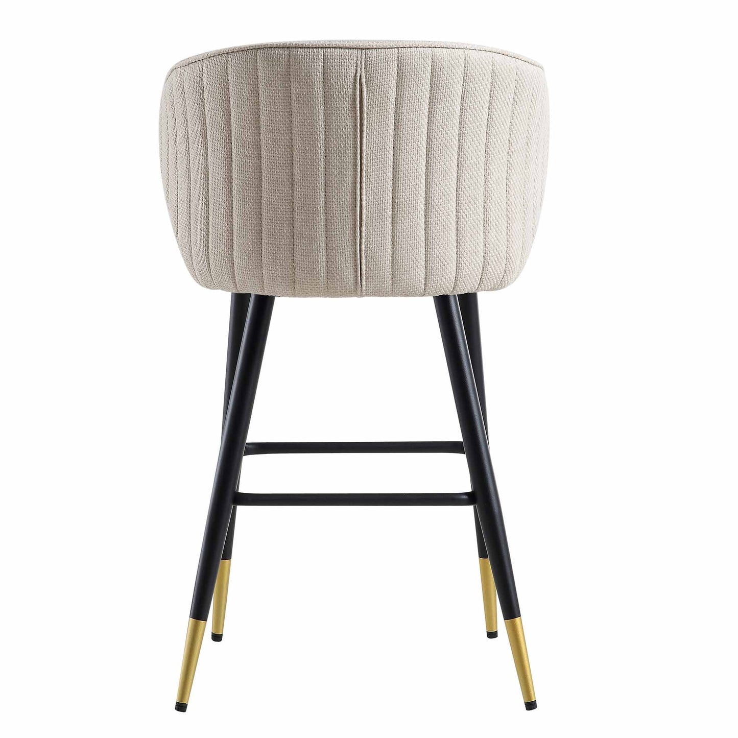 Ensemble de 2 tabourets de bar rembourrés en tissu tissé couleur avoine Langham