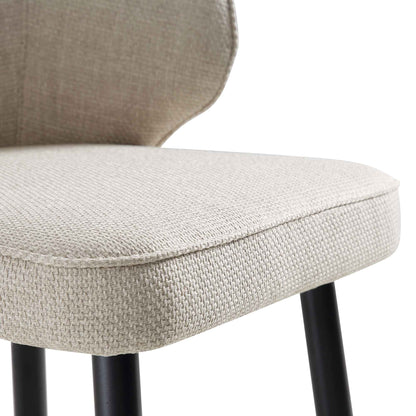 Ensemble de 2 tabourets de bar rembourrés en tissu tissé couleur avoine Langham