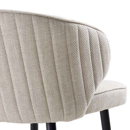 Ensemble de 2 tabourets de bar rembourrés en tissu tissé couleur avoine Langham