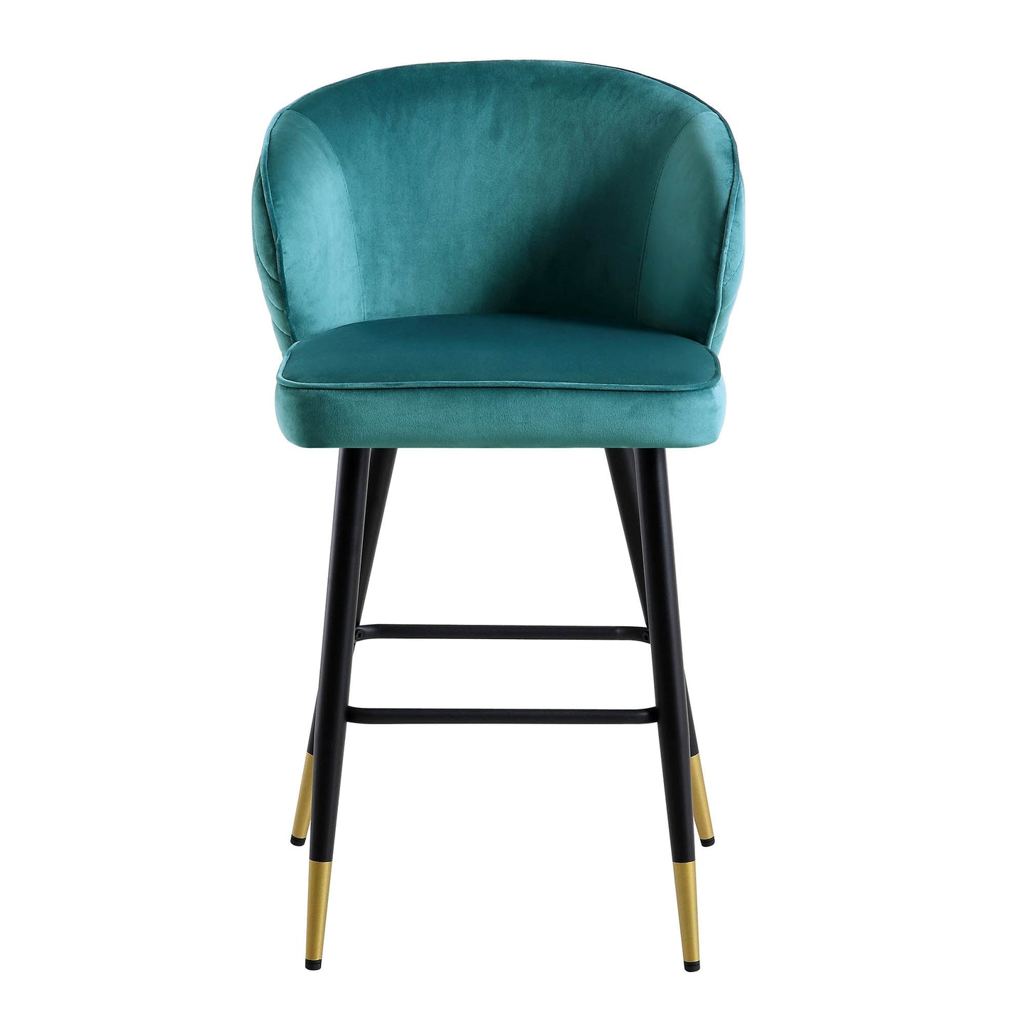 Ensemble de 2 tabourets de bar Carver rembourrés en velours bleu sarcelle Langham