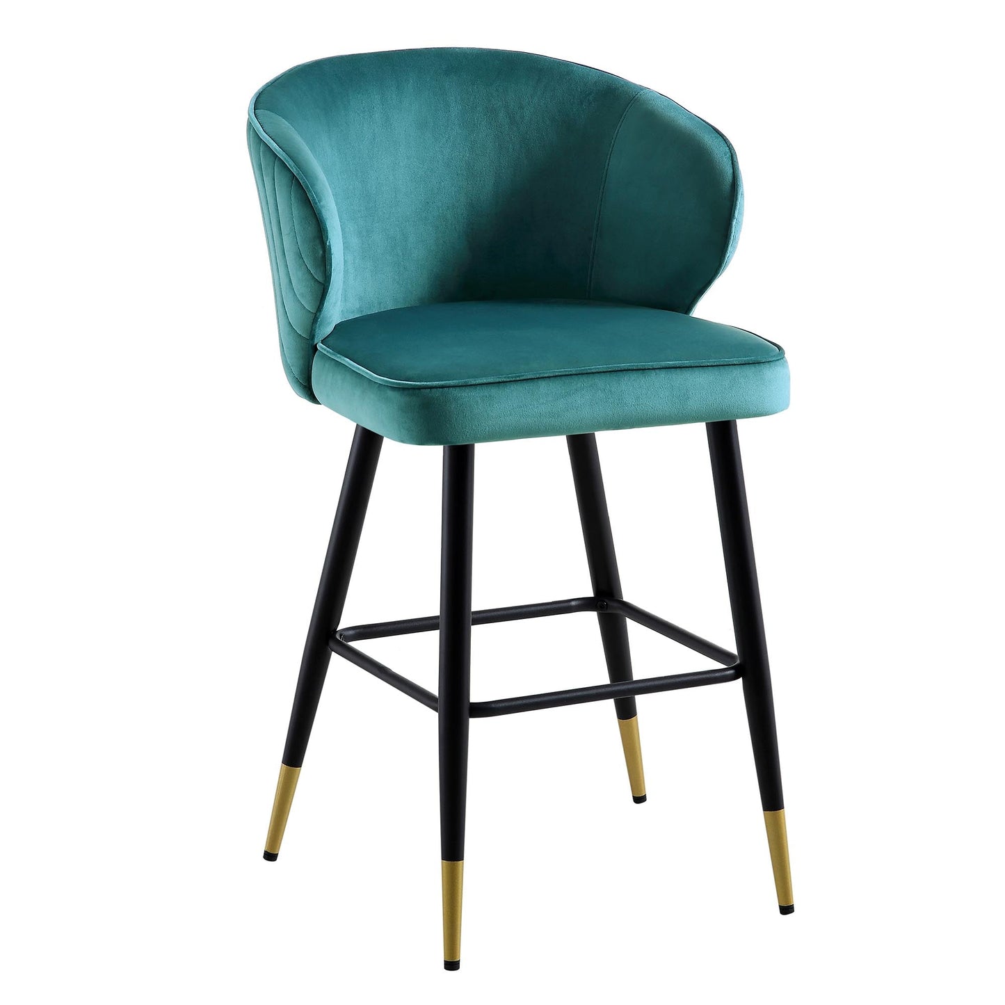 Ensemble de 2 tabourets de bar Carver rembourrés en velours bleu sarcelle Langham