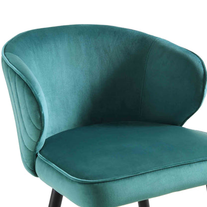 Ensemble de 2 tabourets de bar Carver rembourrés en velours bleu sarcelle Langham