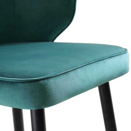Ensemble de 2 tabourets de bar Carver rembourrés en velours bleu sarcelle Langham