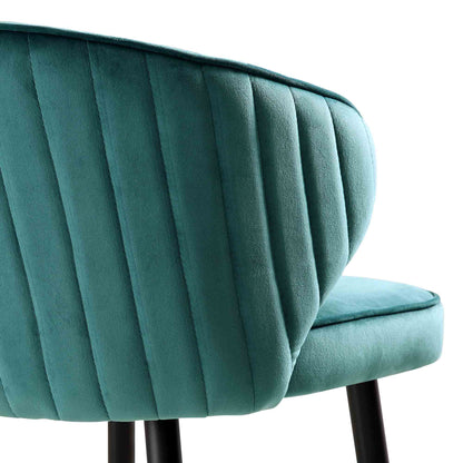 Ensemble de 2 tabourets de bar Carver rembourrés en velours bleu sarcelle Langham