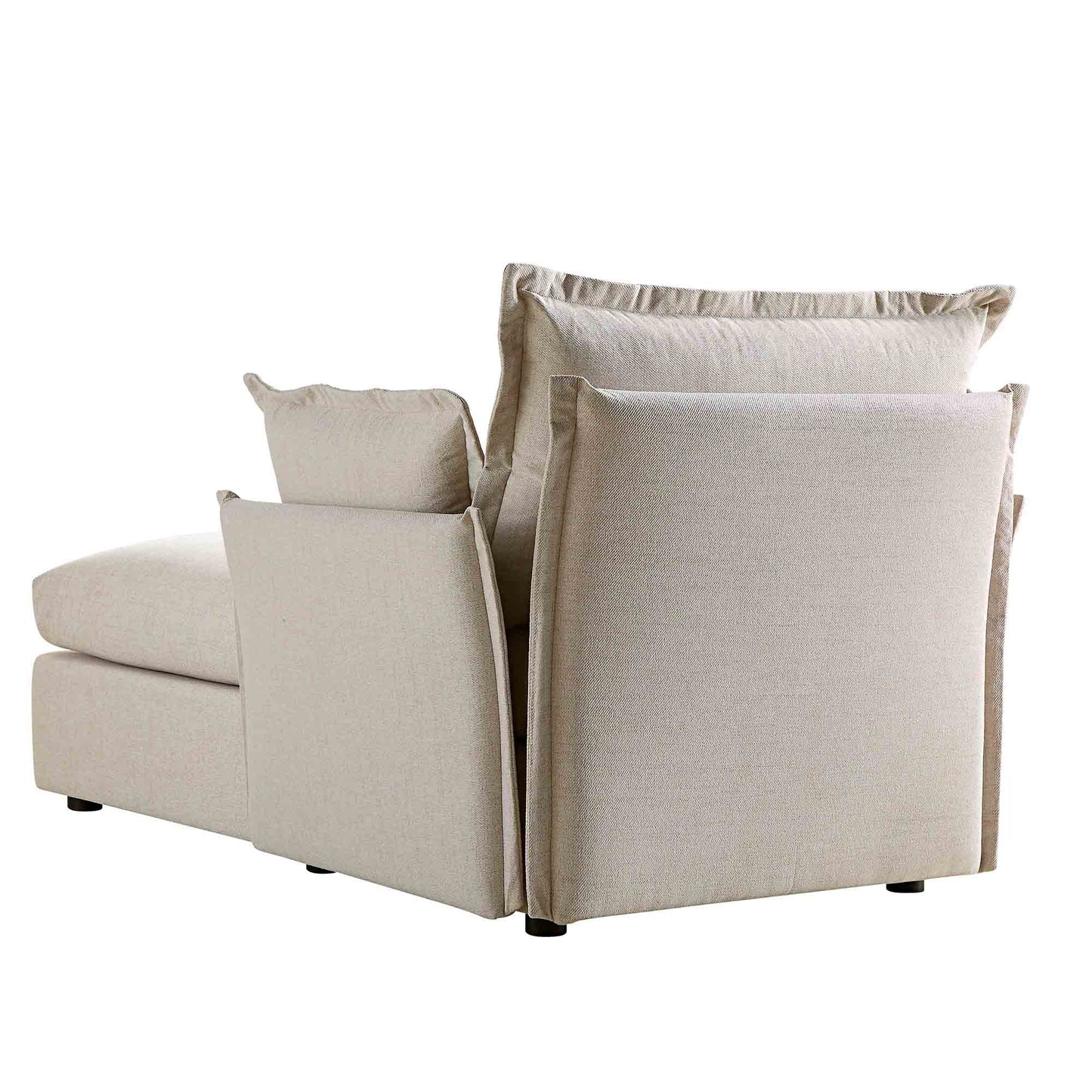 Canapé sectionnel Byron Pillow Edge en tissu beige, méridienne 1 place