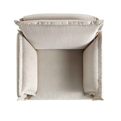 Canapé sectionnel Byron Pillow Edge en tissu beige, 1 place