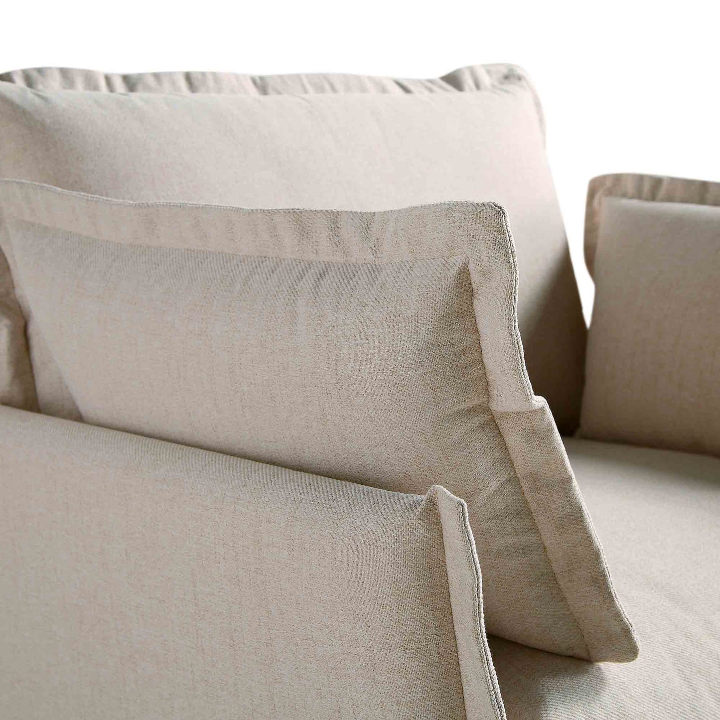 Canapé sectionnel Byron Pillow Edge en tissu beige, 1 place