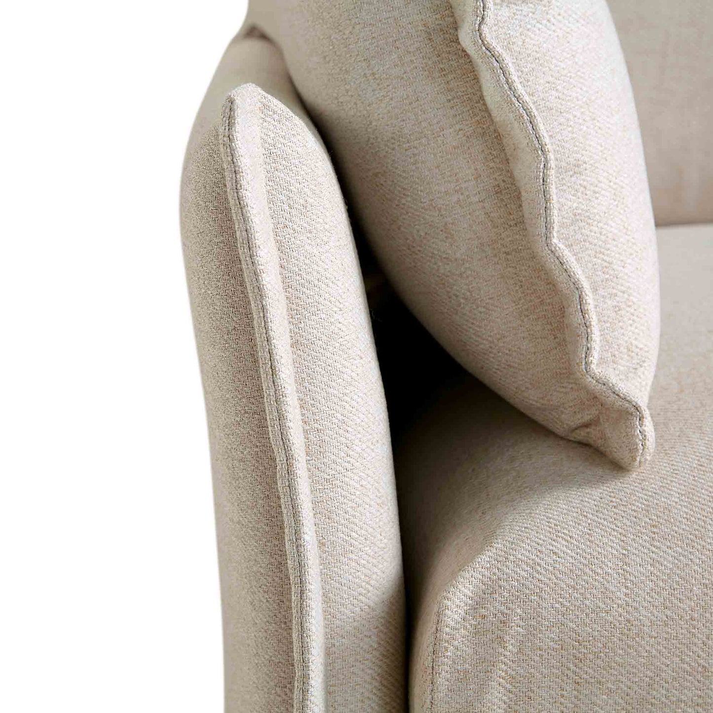 Canapé sectionnel Byron Pillow Edge en tissu beige, 1 place