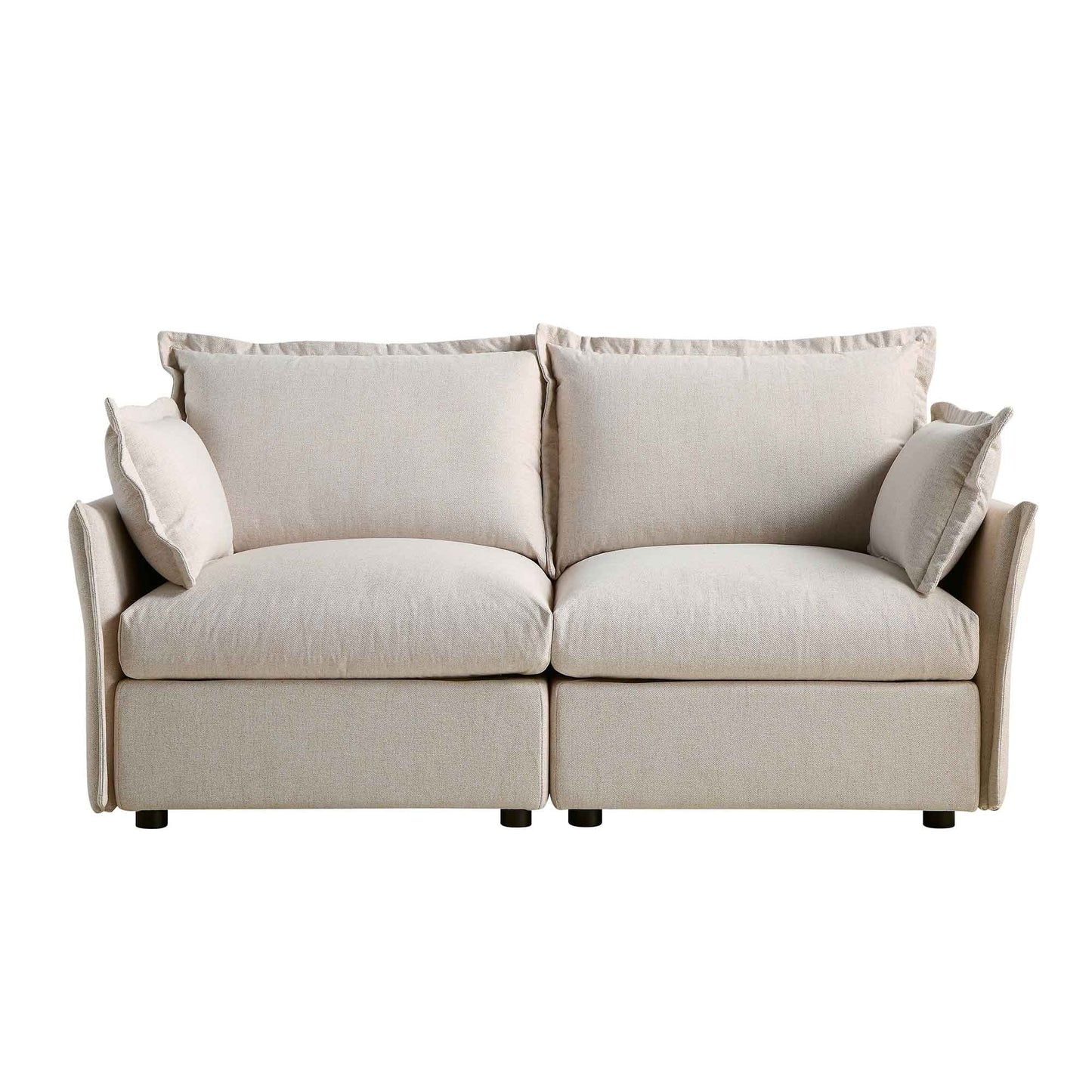 Canapé sectionnel Byron Pillow Edge en tissu beige, 2 places