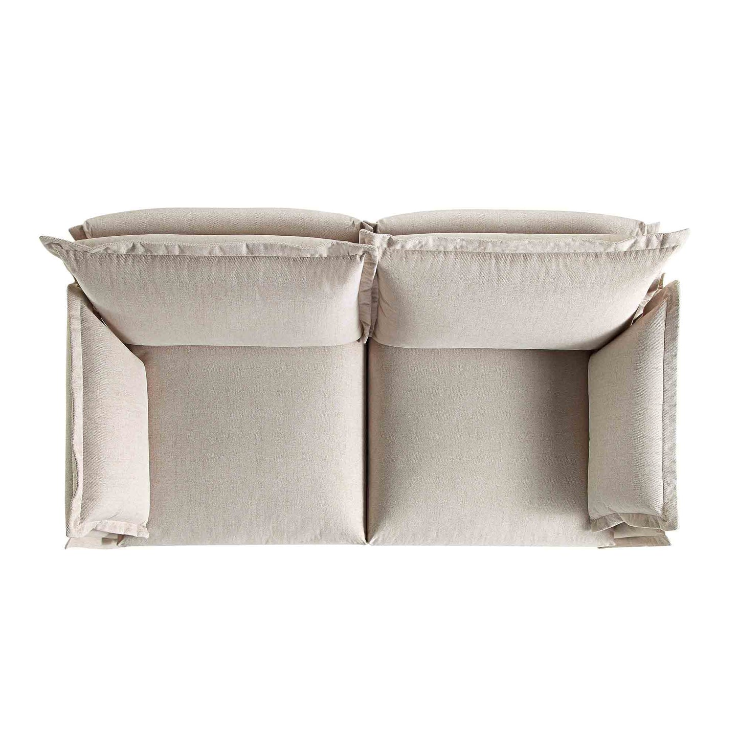 Canapé sectionnel Byron Pillow Edge en tissu beige, 2 places
