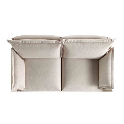 Canapé sectionnel Byron Pillow Edge en tissu beige, 2 places