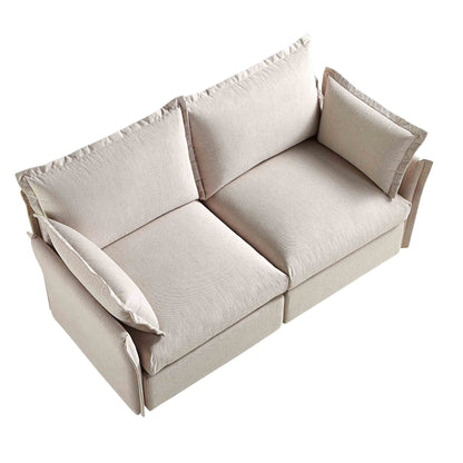 Canapé sectionnel Byron Pillow Edge en tissu beige, 2 places