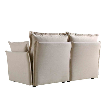 Canapé sectionnel Byron Pillow Edge en tissu beige, 2 places