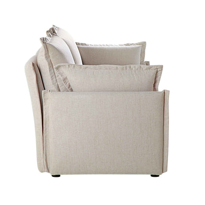 Canapé sectionnel Byron Pillow Edge en tissu beige, 2 places