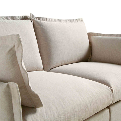 Canapé sectionnel Byron Pillow Edge en tissu beige, 2 places