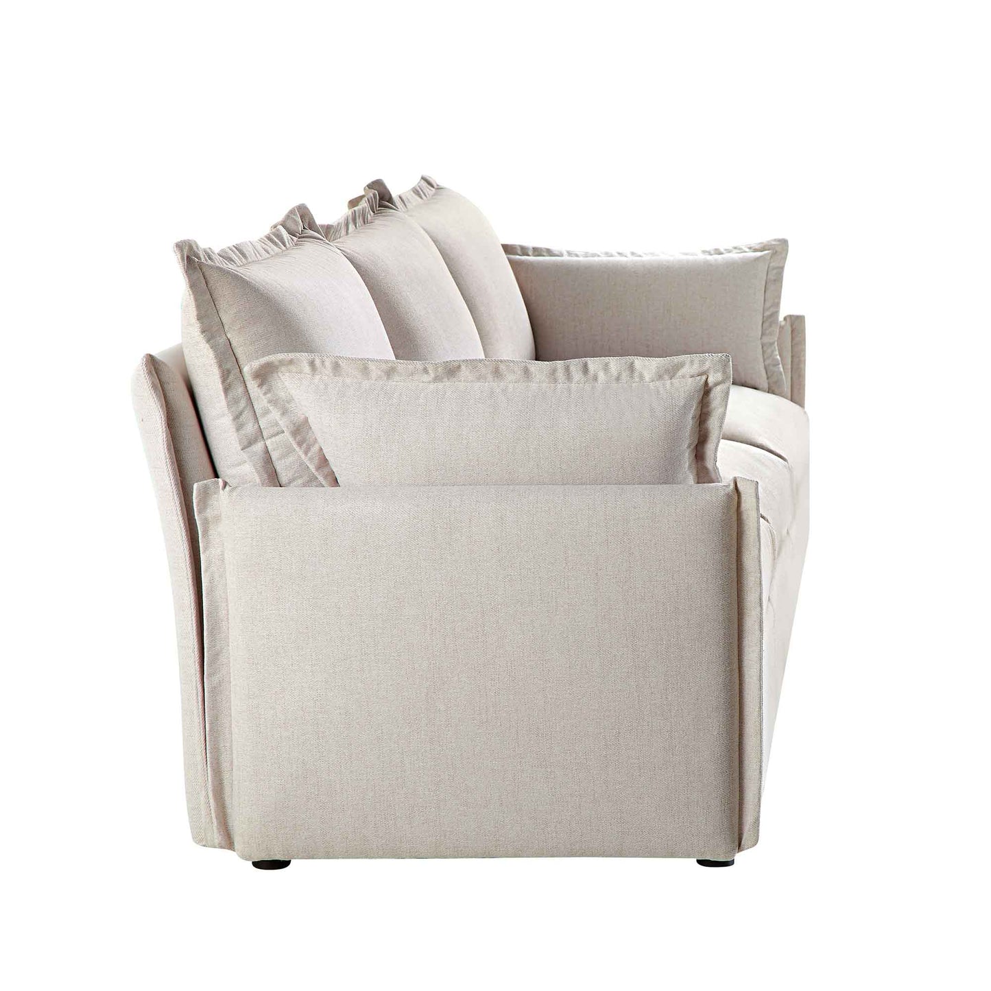 Canapé sectionnel Byron Pillow Edge en tissu beige, 3 places