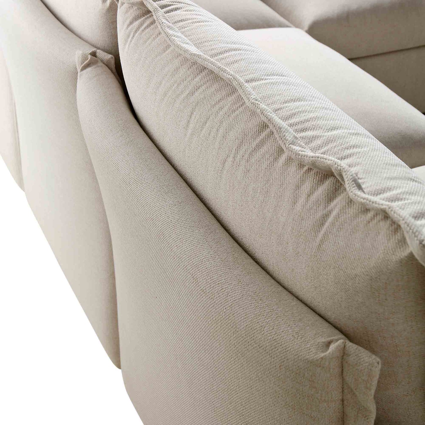 Canapé sectionnel Byron Pillow Edge en tissu beige, 3 places