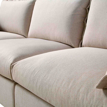 Canapé sectionnel Byron Pillow Edge en tissu beige, 3 places