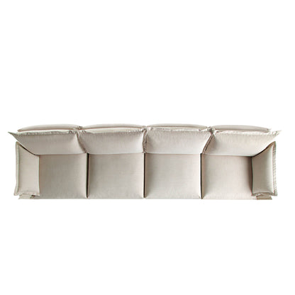Canapé sectionnel Byron Pillow Edge en tissu beige, 4 places