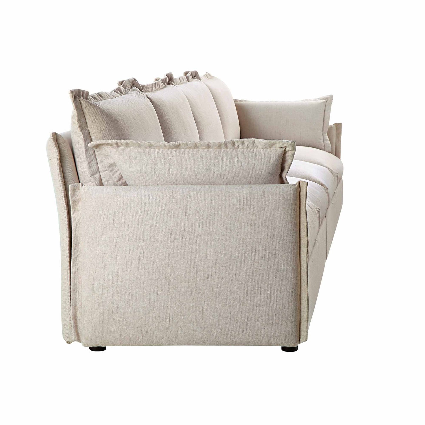 Canapé sectionnel Byron Pillow Edge en tissu beige, 4 places