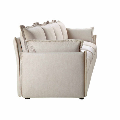 Canapé sectionnel Byron Pillow Edge en tissu beige, 4 places