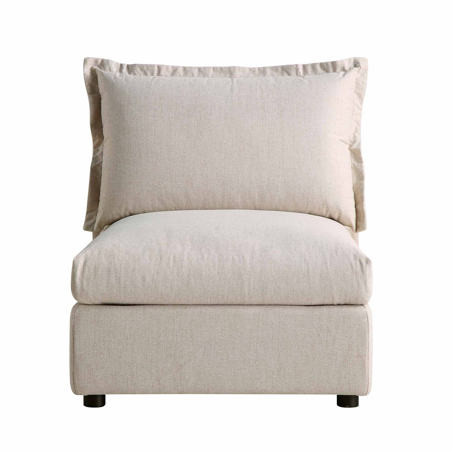 Canapé sectionnel Byron Pillow Edge en tissu beige, 1 place, sans accoudoirs