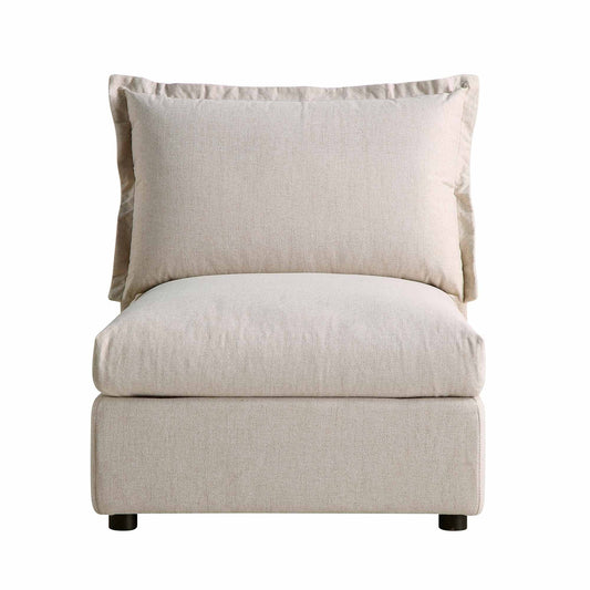 Canapé sectionnel Byron Pillow Edge en tissu beige, 1 place, sans accoudoirs