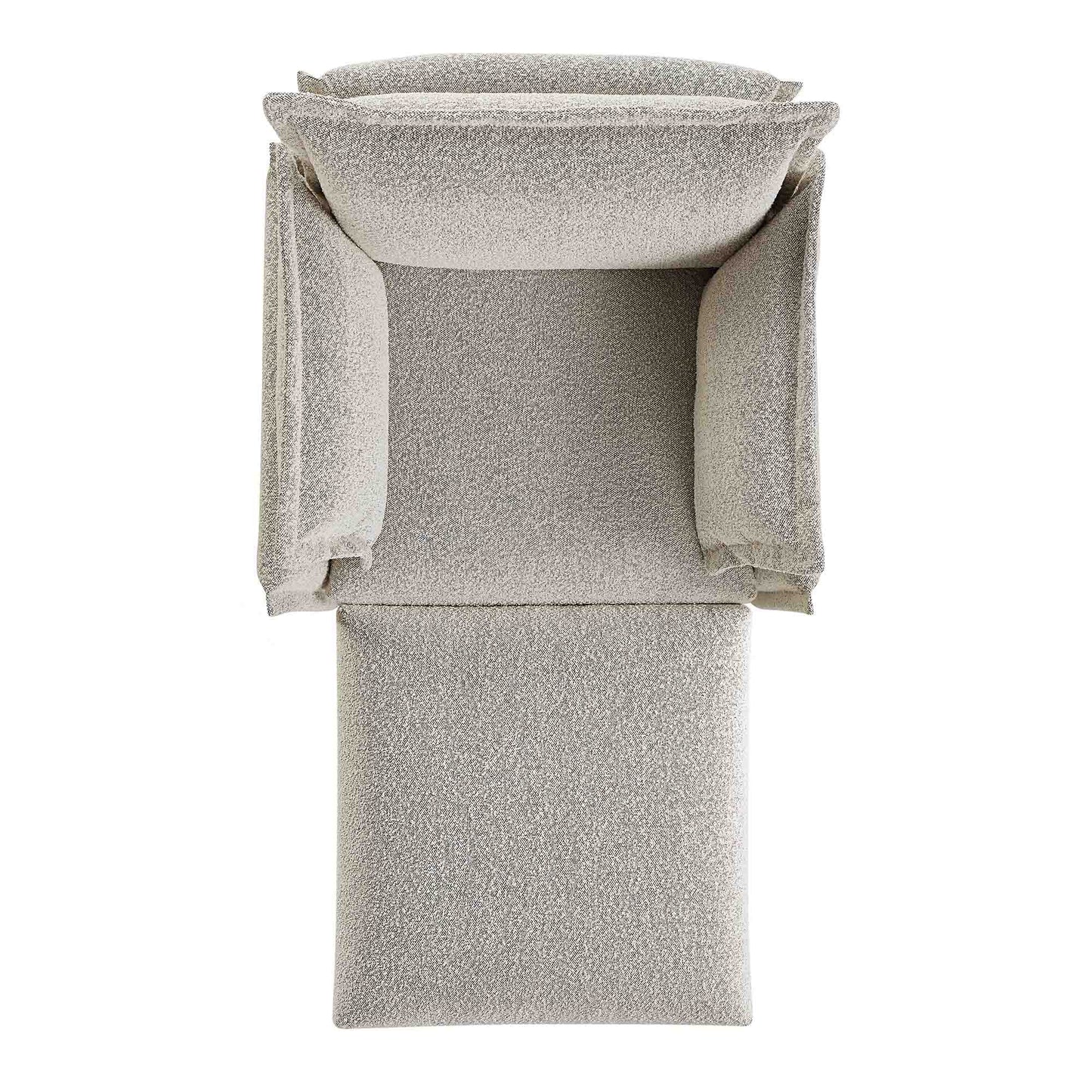 Canapé sectionnel Byron Pillow Edge Mist Grey Boucle, méridienne 1 place