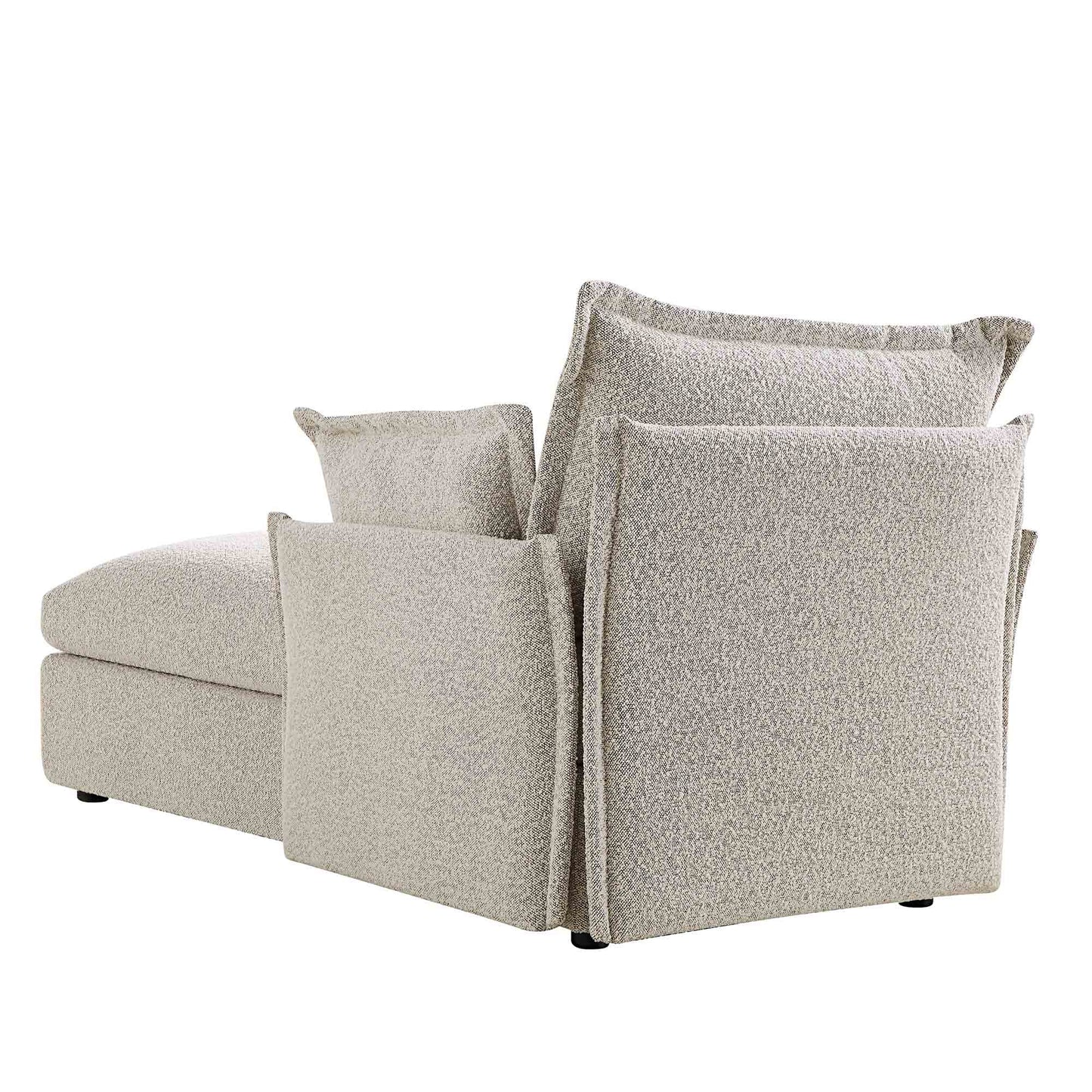 Canapé sectionnel Byron Pillow Edge Mist Grey Boucle, méridienne 1 place