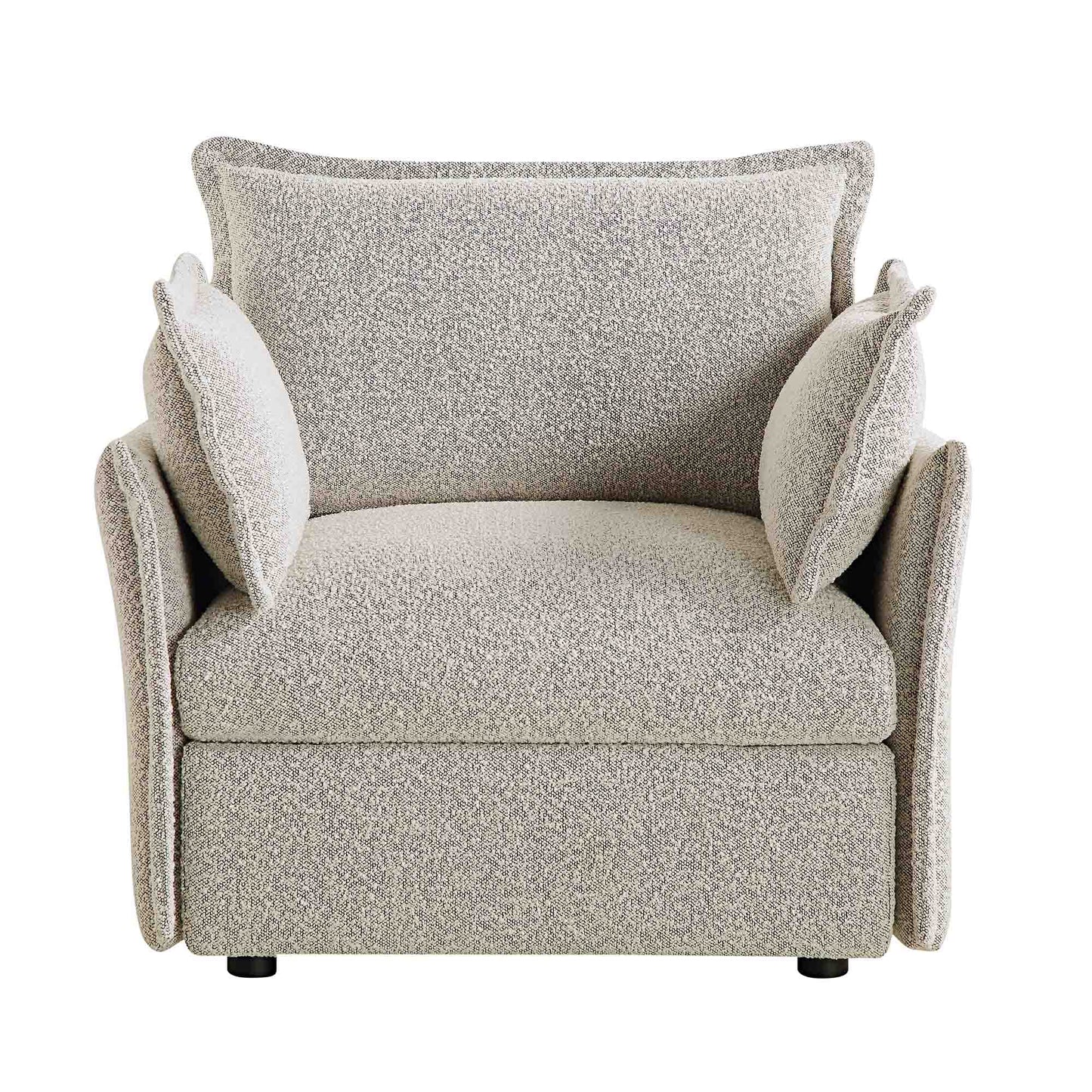 Canapé sectionnel Byron Pillow Edge Mist Grey Boucle, 1 place