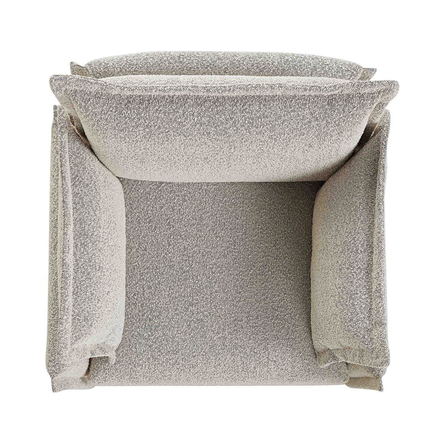 Canapé sectionnel Byron Pillow Edge Mist Grey Boucle, 1 place