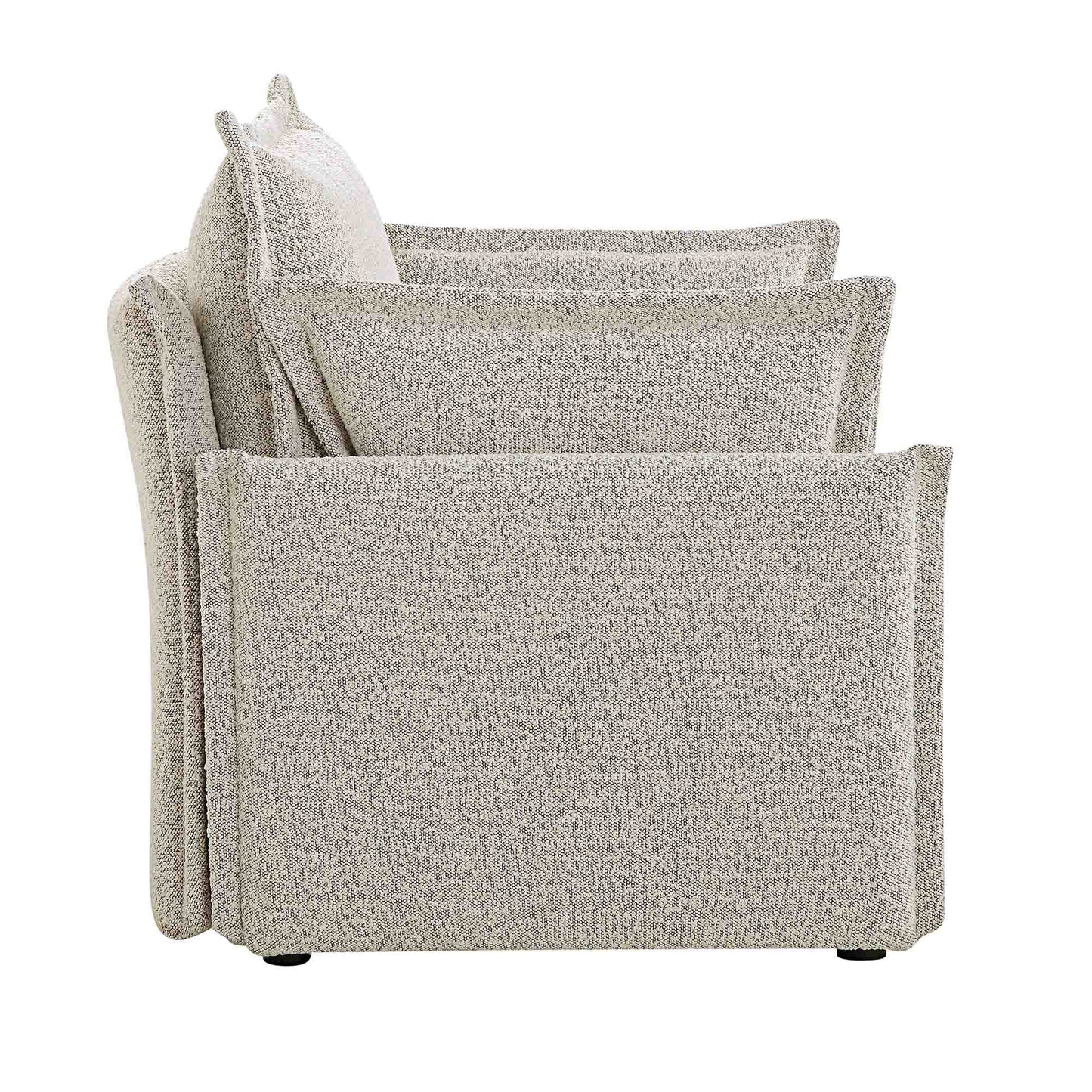 Canapé sectionnel Byron Pillow Edge Mist Grey Boucle, 1 place