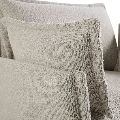 Canapé sectionnel Byron Pillow Edge Mist Grey Boucle, 1 place
