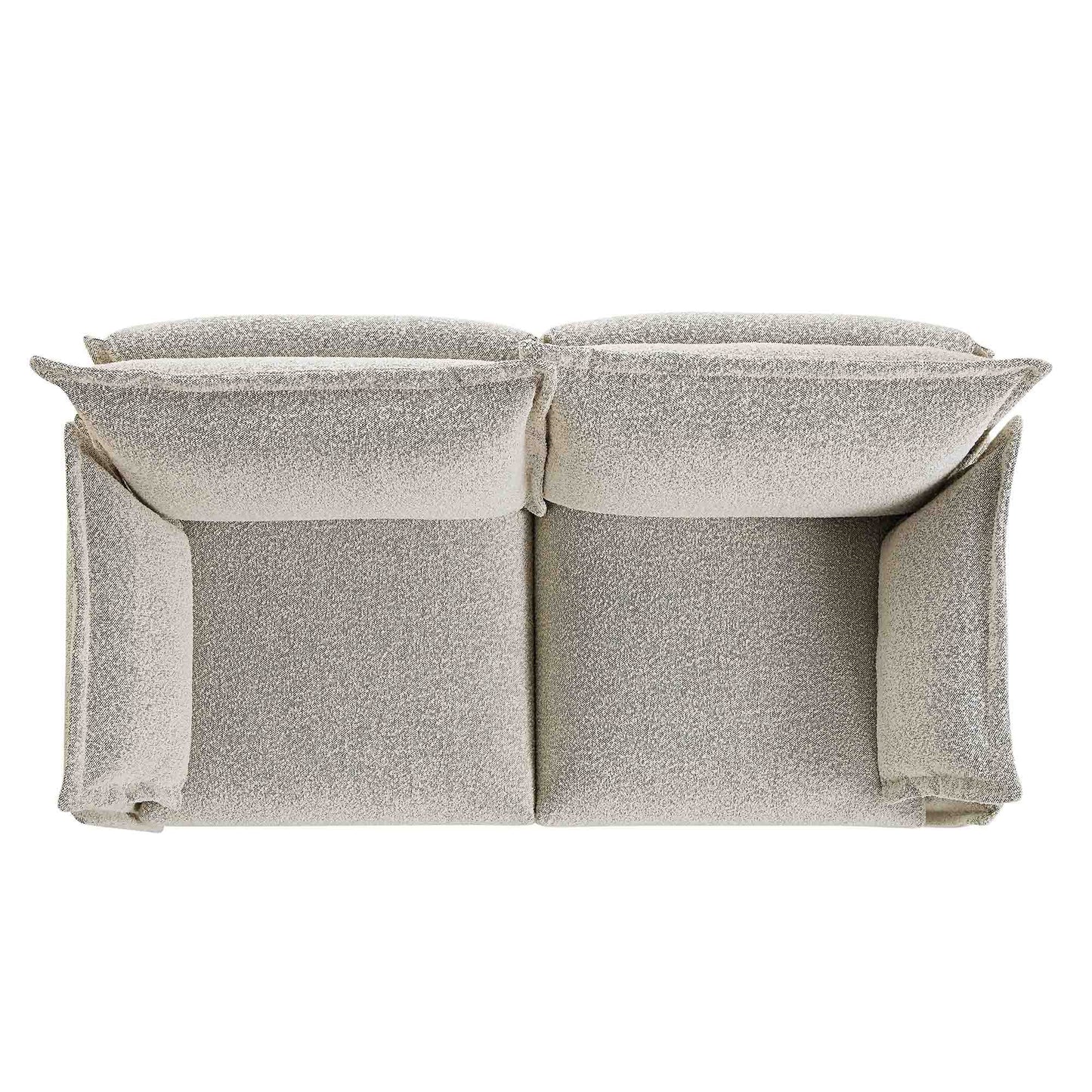 Canapé sectionnel Byron Pillow Edge Mist Grey Boucle, 2 places